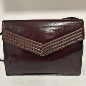 Vintage Roberto Nogueron Leather Purse, Shoulder Or Clutch, Chocolate Brown